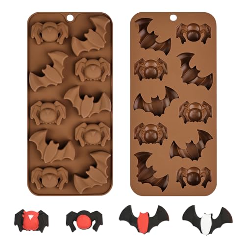 Halloween Silicone Molds 2 Pack - Bat and Spider Candy & Cake Decorations