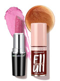 Anglicolor 2PC Lip Oil & Metallic Glitter Pink Lipstick - Gaia+15
