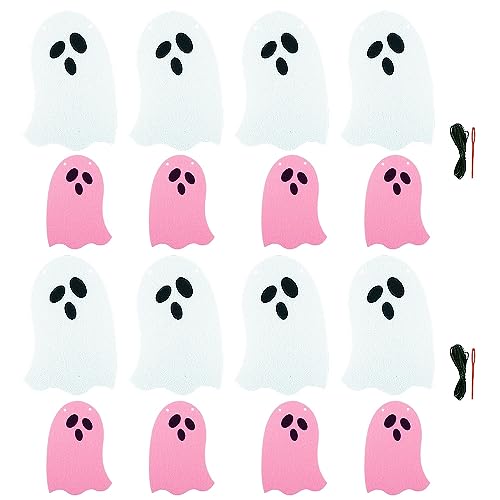 Halloween Ghost Garland Set - Felt Ghost Banner for Haunted House Decorations, Indoor & Outdoor