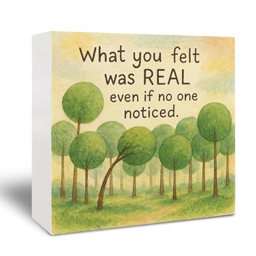 Tree Motivational Wooden Sign - Positive Affirmations Self-Love Decor, 5x5 Inch