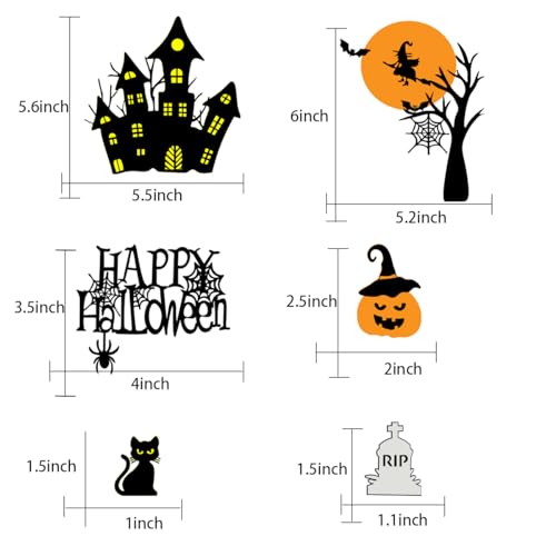 Halloween Cake Topper 6 Pieces Pumpkin Decoration for Birthday Party