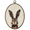 Oval Bunny Easter Wall Art Decor - Farmhouse Rustic Canvas Prints for Nursery & Baby Room - Bunny2 Variation