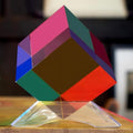CMY Color Cube with Stand - 50mm Acrylic Optical Prism for Visual Art & Photography