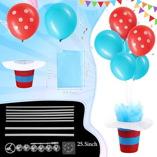 Party & Celebration 6-Piece Patriotic Balloon and Top Hat Table Decor Set - 4th of July