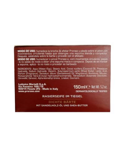Proraso Nourishing Shaving Soap 5.2 Oz - Creamy Lather for Coarse Beards
