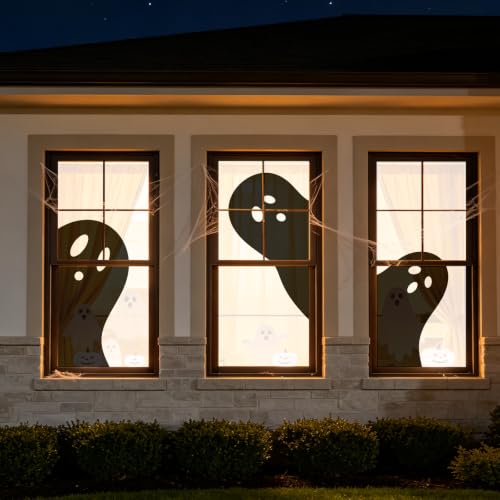 Halloween Ghost Window Silhouettes - Spooky Holiday Decor Set of 3