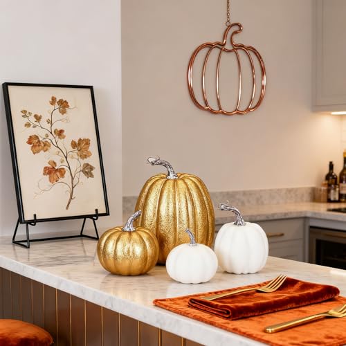 Mini Artificial Pumpkin for Halloween & Thanksgiving Decor - White-1