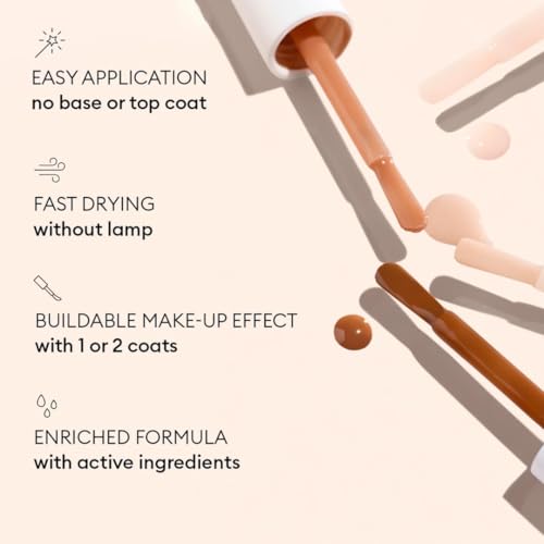 Nail Concealer Polish & Care - Smooth Beige - 75.5% Plant-Based Formula — Fast Dry & Strengthening