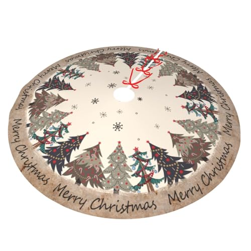 Christmas Tree Skirt 36 Inch Faux Plush Holiday Decor - Odfovowo Variation 3