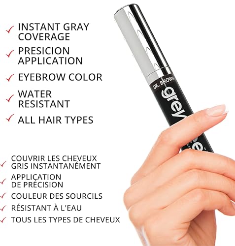 Hair Mascara Root Touch-Up for Gray Hair - Auburn, Precise Concealer for Brows & Beard