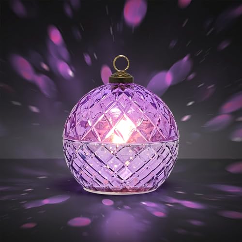 Purple Flameless LED Candles - Battery Operated Flickering Jar Lights for Holiday & Home Decor