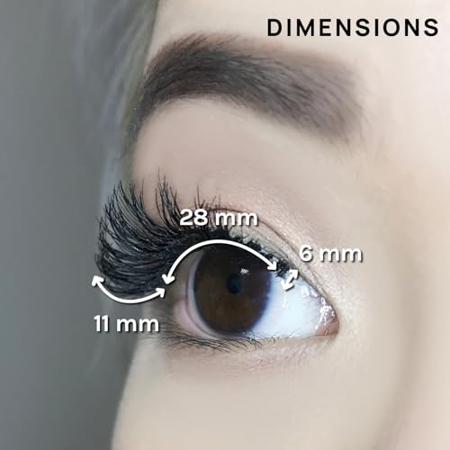 False Eyelashes Kit - Natural Handmade 6 Pairs with Glue & Tweezers - Scarlette Variation