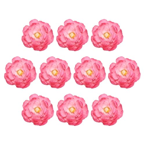 Artificial Peony Flower Heads 10-Pack - Silk Faux Flowers for Wedding & DIY Decor