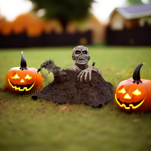 Halloween Creepy Zombie Decor - 11 Inch Cemetery Haunted House Prop - Variation of Zombie