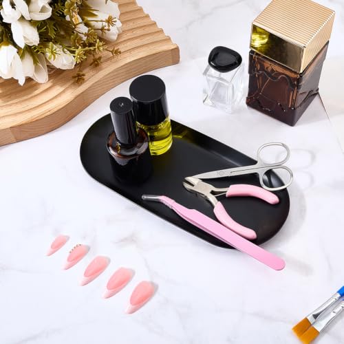 Black Stainless Steel Nail and Makeup Organizer Trays - 2 Pack