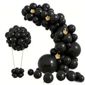 Black Balloon Garland Arch Kit - 100Pcs Matte Latex Balloons for Party Decorations