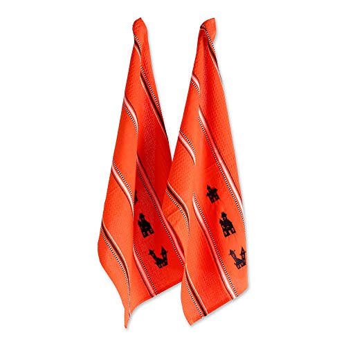Halloween Haunted Houses Kitchen Dish Towel Set - Spooky Décor, 2 Pack, 18x28