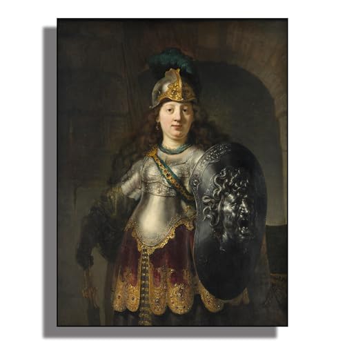 Bellona Unframed Canvas Wall Art - Rembrandt Inspired 12x16in Home Decor