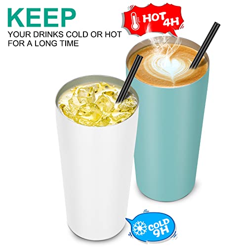 20oz Stainless Steel Vacuum Insulated Tumbler with Lid & Straw - River Green - Bulk 1 Pack