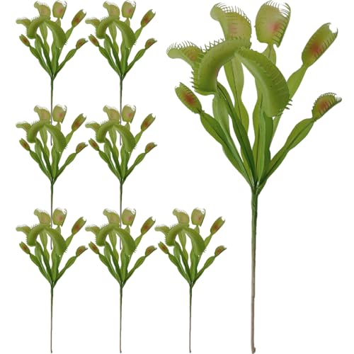8 Pack Artificial Venus Flytrap Plants Decoration - Indoor & Outdoor Faux Plants