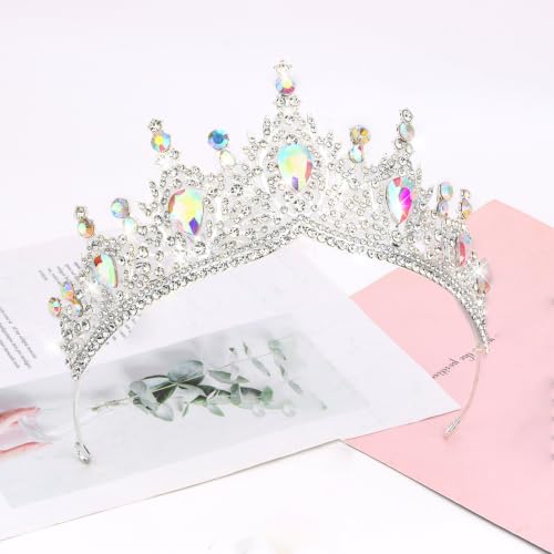 Silver Crown Tiara for Women - Queen Crown & Party Decoration, 1 Pack - SilverAB