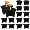 Black 6 Ft Round Spandex Fitted Tablecloth - Elastic Wedding Party Cover