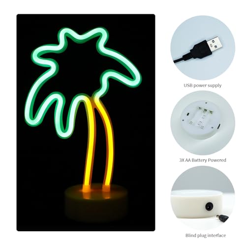 Palm Tree Neon Sign - Green LED Neon Lights for Home Decor - Variation: Palm Tree