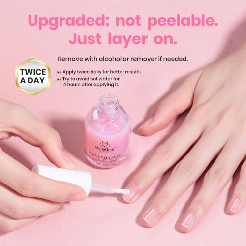 Beetles Nail Strengthener Growth Pink Nail Polish - Variation A-Pink-2
