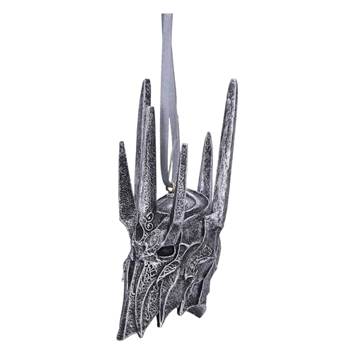 Sauron Helm Hanging Ornament - Lord of the Rings Resin Decoration, 10cm