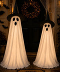 Lighted Halloween Ghost Decorations with Remote & Timer - White, 2 Pack