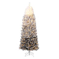 6Ft Slim Artificial Christmas Tree - White & Black Gradient Flocked Decor