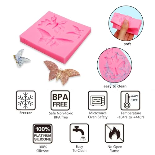 Butterfly Fondant Silicone Molds Z222 - 4 Pack Cake & Cupcake Decorations