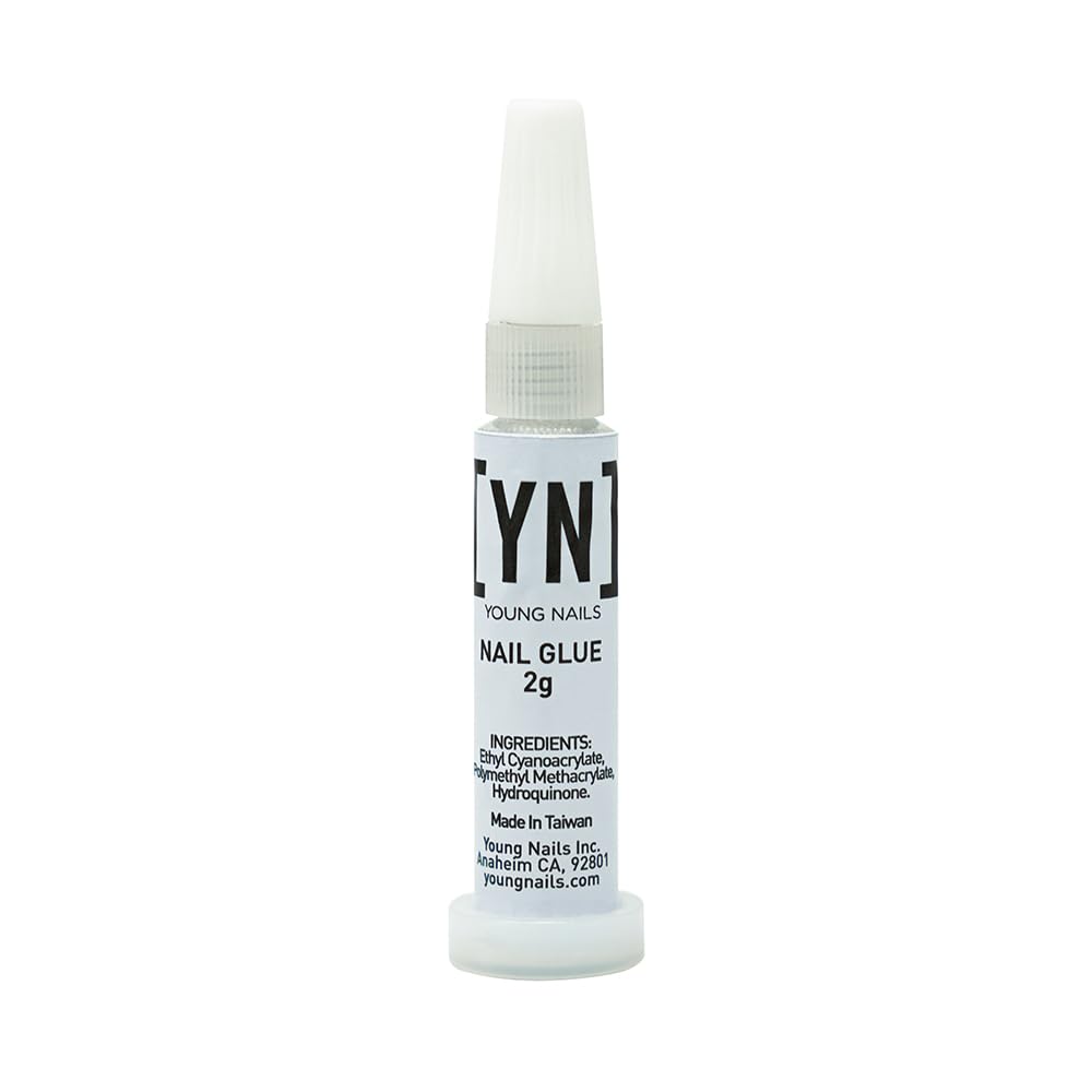 Young Nails Nail Glue - Fast Drying Adhesive for Acrylic Nails & Rhinestones | Clog-Proof Formula (Pack of 2)