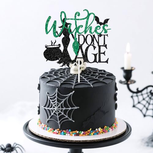 Witches Don't Age Cake Topper Halloween Witch Birthday Decoration