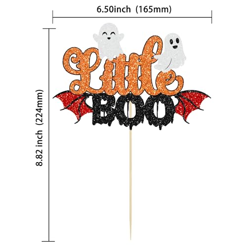 Halloween Little Boo Cake Topper - Orange 1Pc Ghost Party Decorations