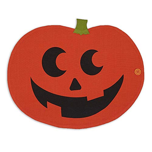 Halloween Jack O Lantern Table Runner & Placemats Set - 60x13 Inches, Reusable Cotton