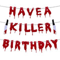 Halloween Birthday Banner Horror Movie Decorations - Scary Party Decor