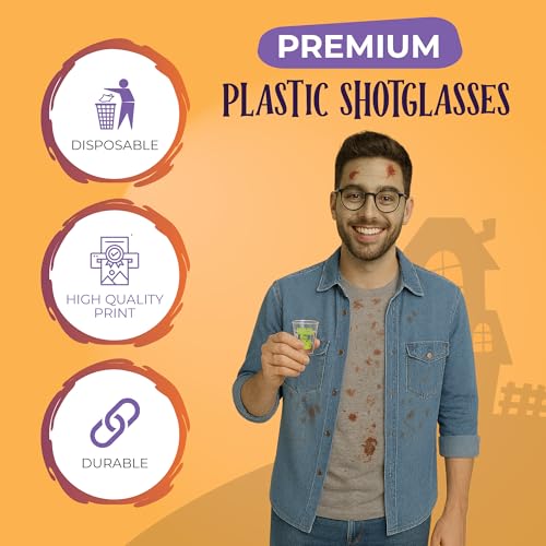 Zombie Party Disposable Shot Glasses Set of 100 - 2oz Halloween Horror Drinkware