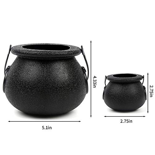 Assorted Size Black Cauldron Candy Buckets - 9 Pack for Halloween & St. Patrick's Day