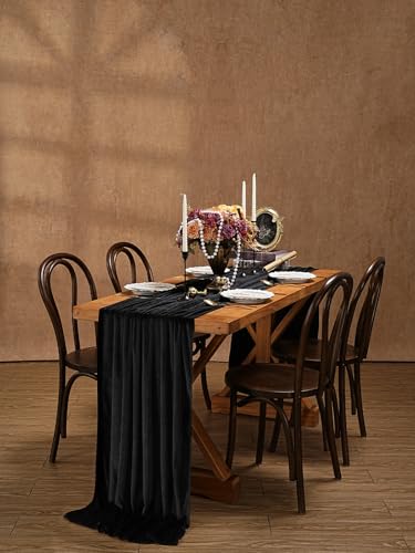 Black Velvet Table Runner 20x120 Inches Set of 2 - Luxurious Fall Halloween Decor
