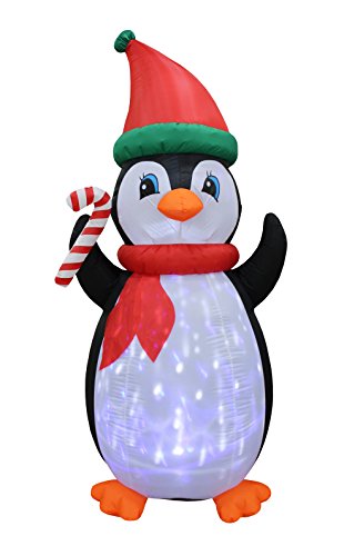 7 Ft Lighted Inflatable Penguin with Twinkle LED Lights for Holiday Yard Decor