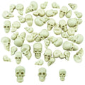Mini Plastic Skull Decor Set - Halloween Skeleton Heads for Crafts, Parties & Home