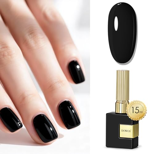 Black 15ML Gel Nail Polish - Same Color Soak Off Gel for Manicure & DIY