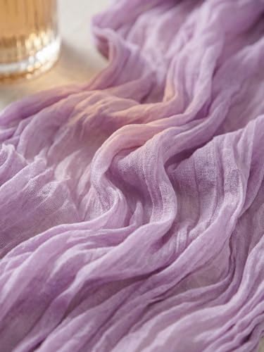 SUNRISING Purple Lilac Cheesecloth Table Runner 10Ft Rustic Boho Wedding & Party Decor