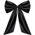 Large Black Satin Bow Wall Decor - 20x35 Inch Pre-Tied Ribbon for Gothic & Party Backdrops