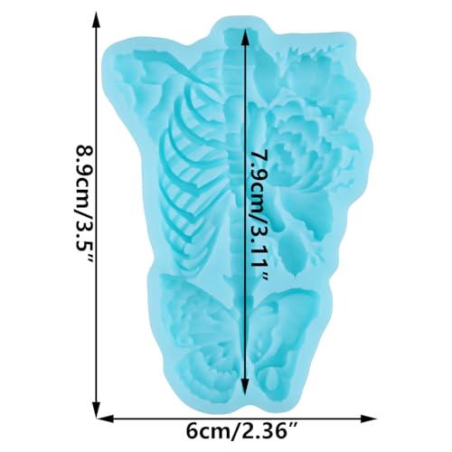 Halloween Skeleton Fondant Mold Butterfly Flower Silicone Mold - Style E