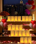 Love You More Every Day Anniversary Decorations Set - 19 Luminary Bags & LED Tea Lights