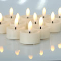 24 Pack Flameless LED Tea Lights with Black Wick, Battery Operated, Warm White