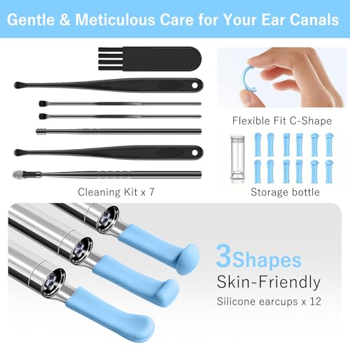 Ear Wax Removal Camera Tool with 1080P HD & 6 LED Lights - White