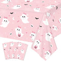 Pink Halloween Tablecloth 3 Pack - Cute Ghost & Spooky Decor, 54x108 Inches - Halloween Variation